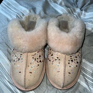 Light pink sparkly UGG slipper